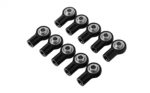 RC4WD M3 Short Straight Aluminium Rod Ends (Black) (10)