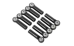 M3/M4 Long Straight Aluminium Rod Ends (Black) (10)