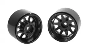 Deep Dish Wagon 1.55 Stamped Steel Beadlock Wheels (Black) (4)