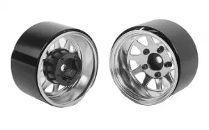 Deep Dish Wagon 1.55 Stamped Steel Beadlock Wheels (Chrome) RC4WD