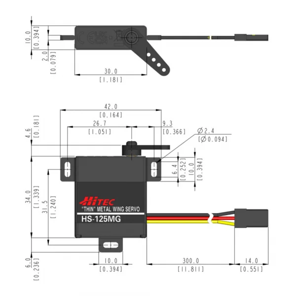 Hitec HS125MG Metal Gear Slim Wing