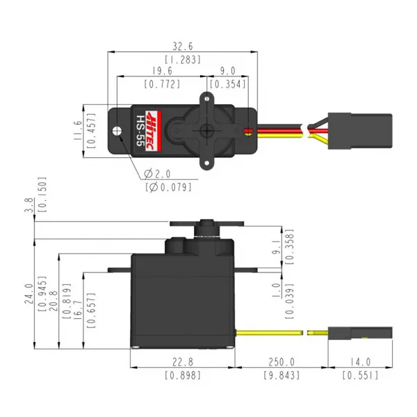 Hitec HS55 Eco Feather Servo 7.5g Hybrid I.C