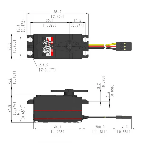 Hitec HS75Bb Retract Servo Metal Gear/BB