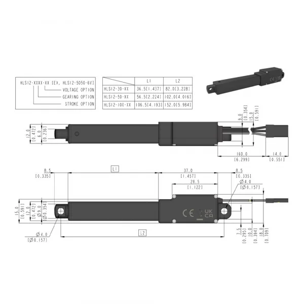 Hitec HLS12-10050-6V 100mm Stroke 50:1 Linear Servo 2.2kg/ 6.7mm/s 4.0V - 8.4V ** CLEARANCE **