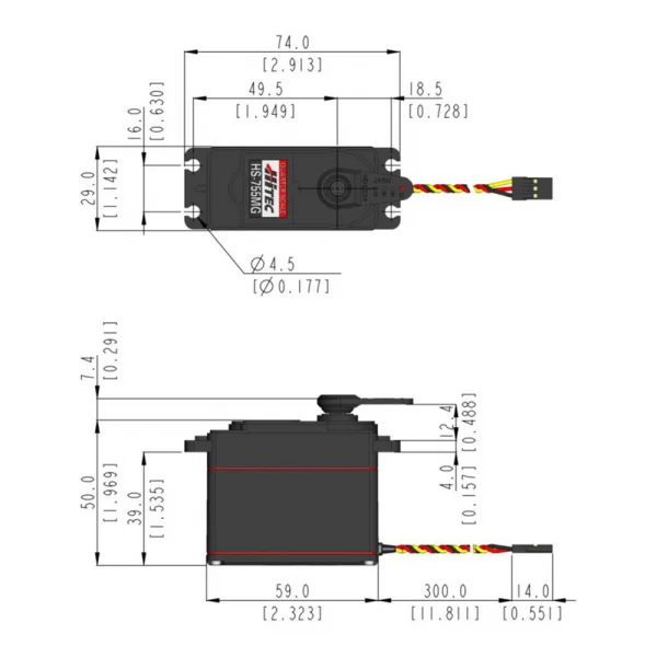 Hitec HS755MG Quarter Scale Metal Gear Servo