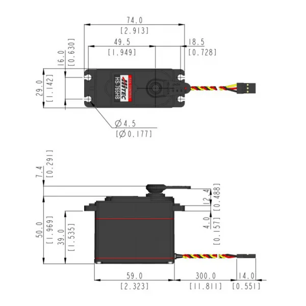 Hitec HS765HB Quarter Scale Sail Servo. Karbonite ** CLEARANCE **