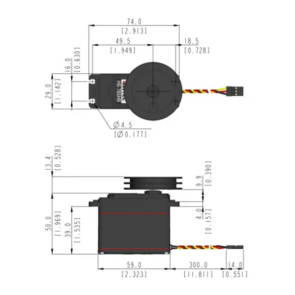 Hitec HS785HB Quarter Scale Winch Servo - Karbonite Gears