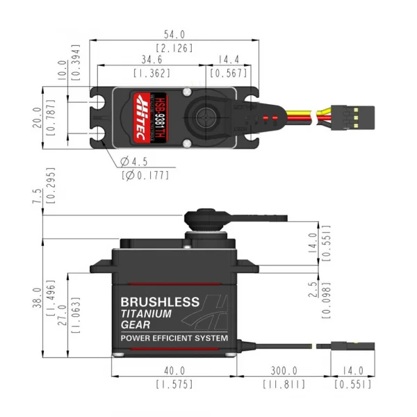 Hitec HSB9381TH Brushless High Voltage (HV) Ultra Torque Servo