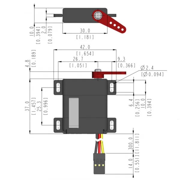 Hitec D145SW Wide Voltage Slim Wing Servo