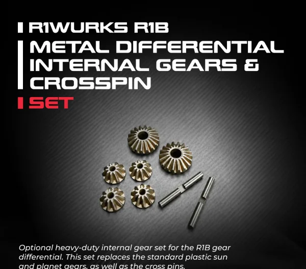 R1 Wurks - Metal Internal Differential Gears And Alloy Crosspins Set