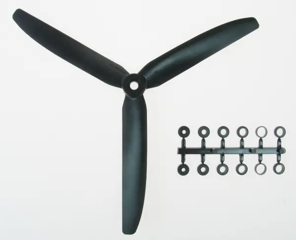GWS Scale Prop 9X5 3-Blade Black — image 2 of 2
