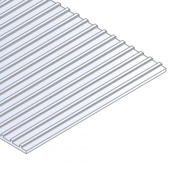 Evergreen 6x12in (15x30cm) Seam Roofing Sheet .040in (1.0mm) Thick 3/16in Groove Spacing (1 Sheet per pack)