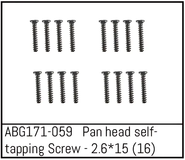 Absima Pan Head Screw M2.6*15 (16)