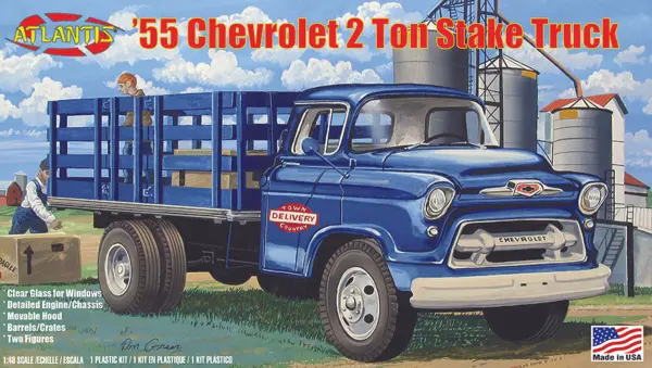 Atlantis Models 1:48 1955 Chevy Stake Truck with Glass — image 6 of 7