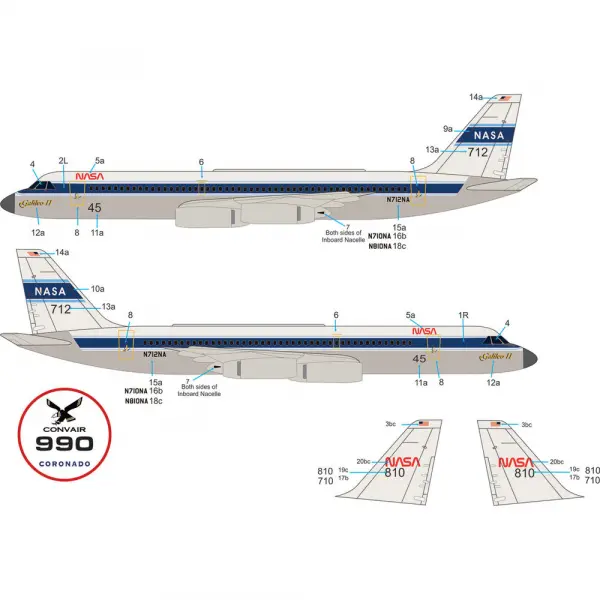 Atlantis Models 1:135 Convair 990 Jet Airliner Nasa Markings &mdash; image 7 of 7