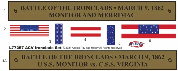 Atlantis Models Monitor and Merrimack Civil War Set — image 3 of 3