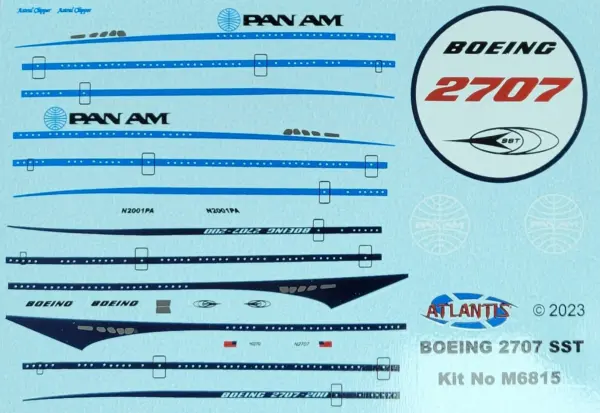 Atlantis Models Boeing SST Transport Boeing Markings — image 3 of 3