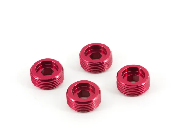 ARAC9920 Arrma Aluminium Front Hub Nut (Red) (4Pc)