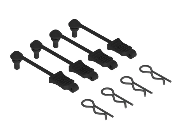 ARAC3445 Arrma Body Clip Retainers 1:10 Scale (Black, 4Pcs)