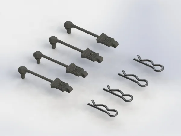 ARAC3447 Arrma Body Clip Retainers 1:8 Scale (Black, 4Pcs)