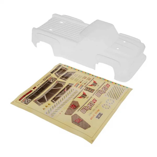 ARAC3314 Arrma Outcast 6S Clear Bodyshell + Decal Sheet