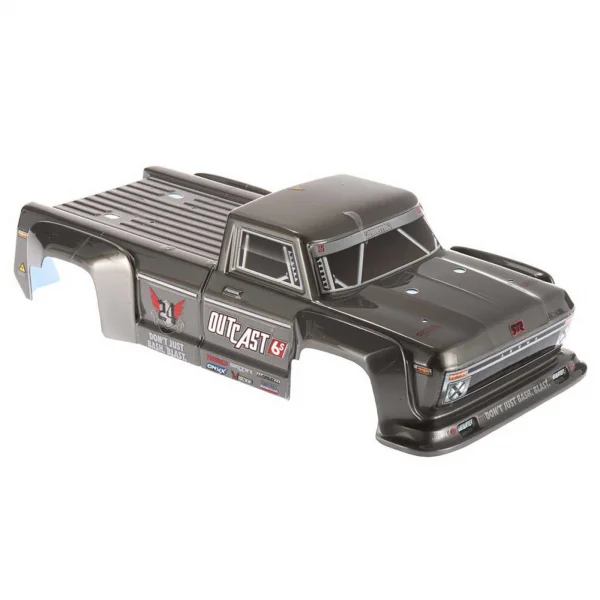 ARAC3313 Arrma Outcast 6S BLX Painted Decaled Trimmed Body (Dark Silver) ** CLEARANCE **