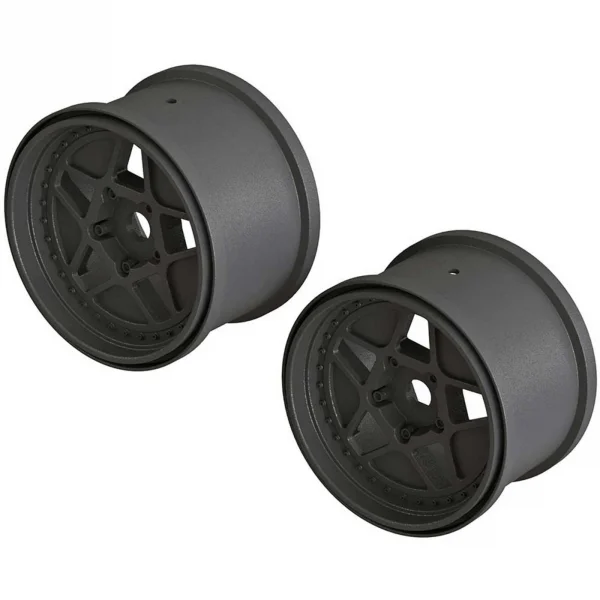 Arrma ARAC9466 MT 3.8 Wheel 17mm Hex Black Outcast 4X4 (2) ** CLEARANCE **