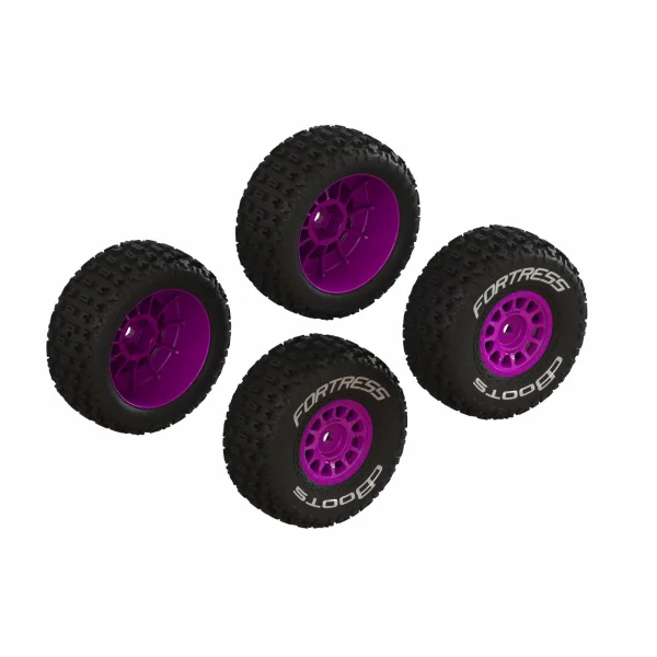 dBoots FORTRESS Glued Tire Set - Purple (2 Pairs)