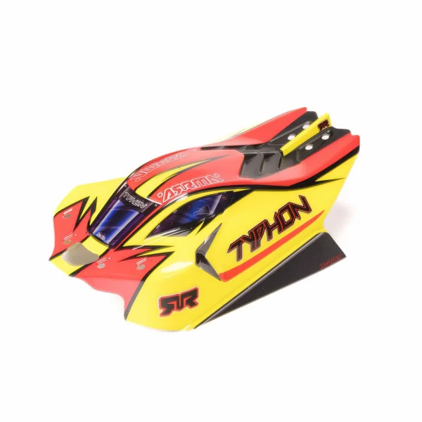 1:8 Clipless Painted Decaled Body - Yellow/Red: TYPHON 4X4