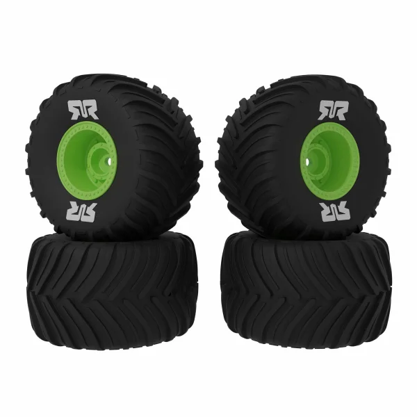 dBoots Chevron MT Tire Set Glued - Green (2 Pairs): GROM