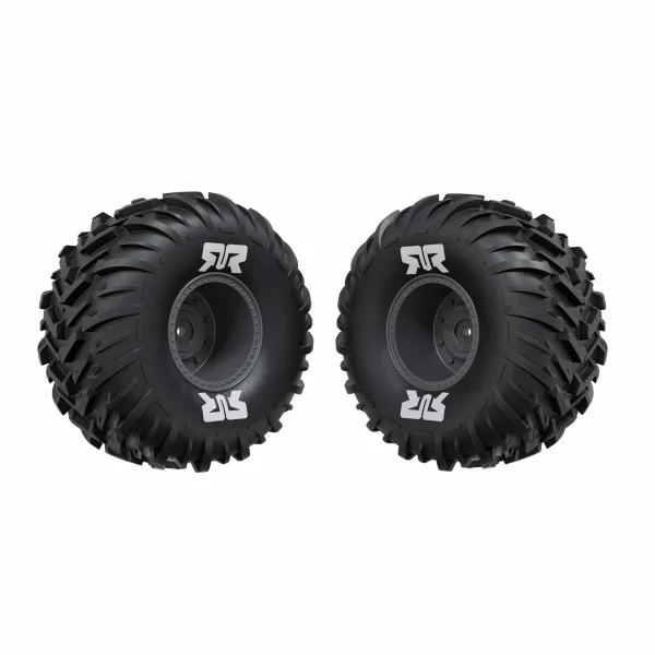 dBoots Cut Chevron MT Tire Set Glued - Gun metal
