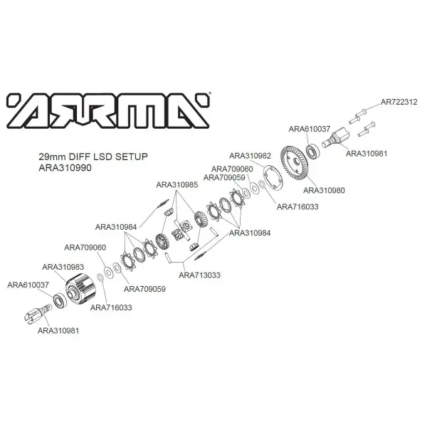 EXB Limited Slip Front/Rear Spiral Cut Diff Set GP4 5mm 10K &mdash; image 3 of 3
