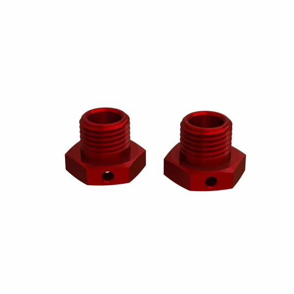Aluminium Wheel Hex 17mm 14.6mm Thick Red (2)
