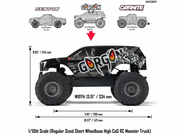 Arrma Gorgon MT Ready To Assemble Kit With Battery + Charger