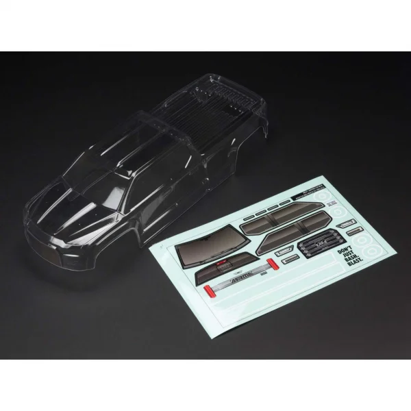 Arrma Big Rock Crew Cab 4x4 Clear Bodyshell and Decals