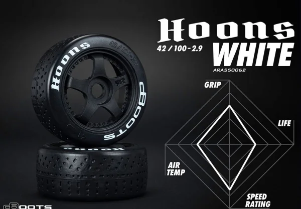 DBoots Hoons 42/100 2.9 Belted Speed Tyres on 17mm 5 Spoke Wheels (2)