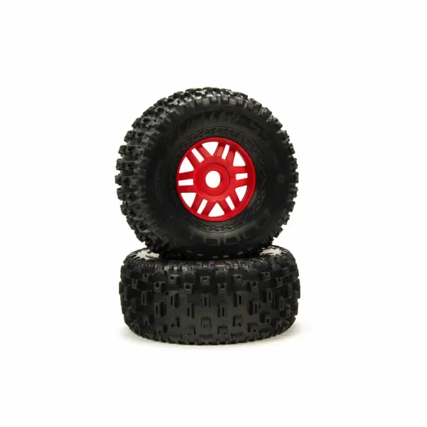 DBOOTS Fortress Tire Set Glued (Red) (2) — image 2 of 2