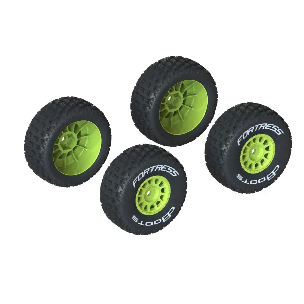 dBoots FORTRESS Tire Set Glued - Yellow (2 Pairs)