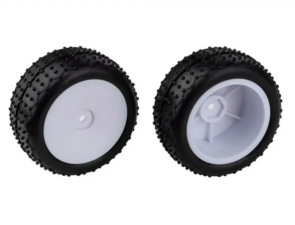 Team Associated Reflex 14 Wide Mini Pin Tyres - Mounted White &mdash; image 2 of 2