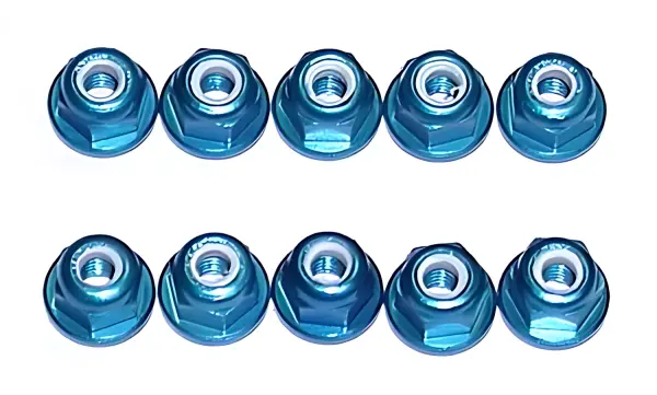 Associated Factory Team M3 Locknuts - Blue Aluminium (10) — image 1 of 3