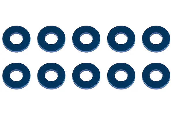 Associated Washers 7.8 X 3.5 X 1.0mm Blue Aluminium (10) &mdash; image 2 of 2