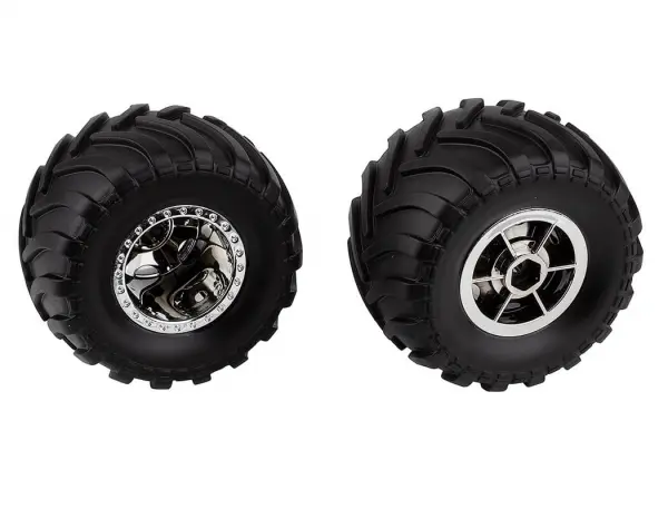 Team Associated MT12 Wheels / Tyres Chrome (2) &mdash; image 2 of 2
