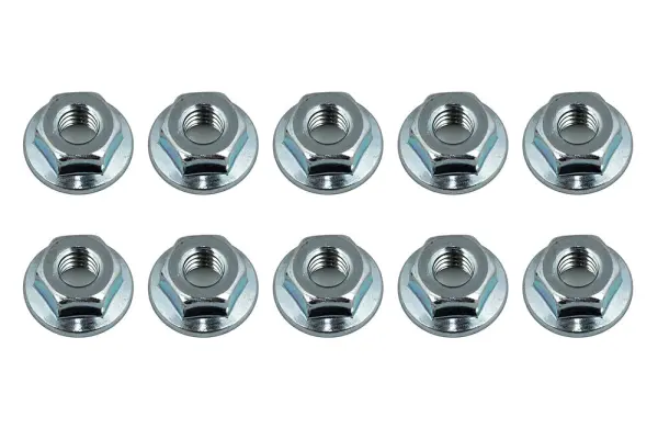 Team Associated M4 Serrated Wheel Nuts - Silver Steel &mdash; image 2 of 2