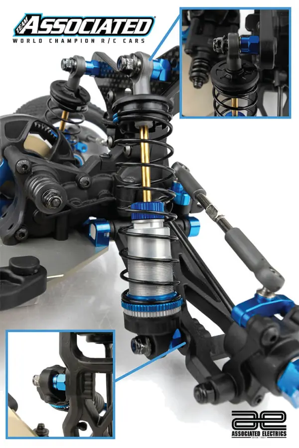 Team Associated RC10B7 FT Rear Inverted Shock Standoff Set &mdash; image 2 of 2