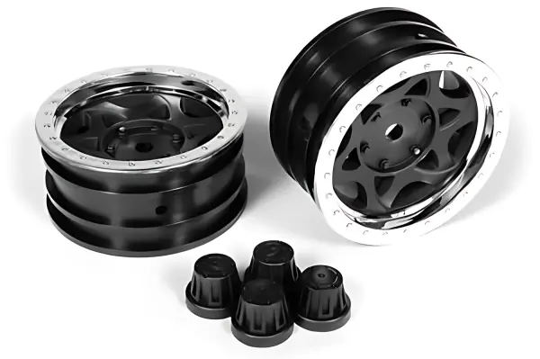 Axial 1.9 Walker Evans Wheels - Chrome/Black (2) — image 1 of 4