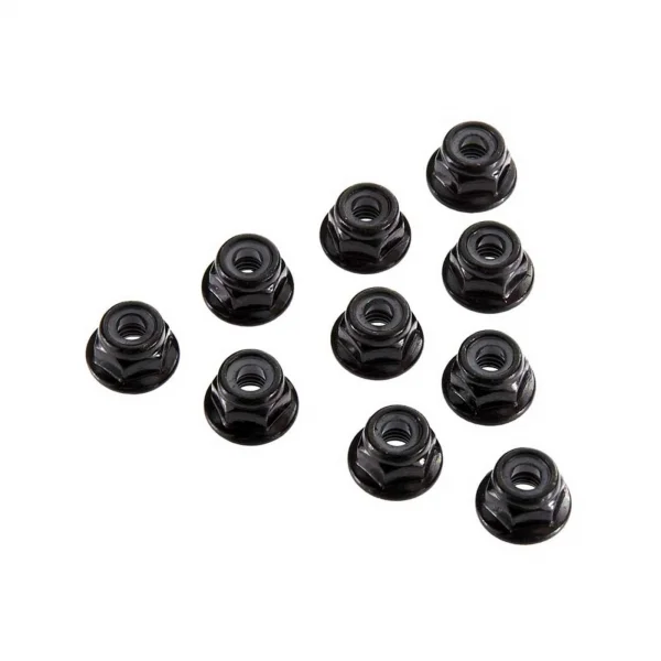 Axial M4 Serrated Nylon Lock Nut (Black) (10)