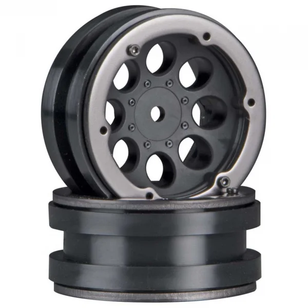 Axial 1.9 8 Hole Beadlocks - Black (2)
