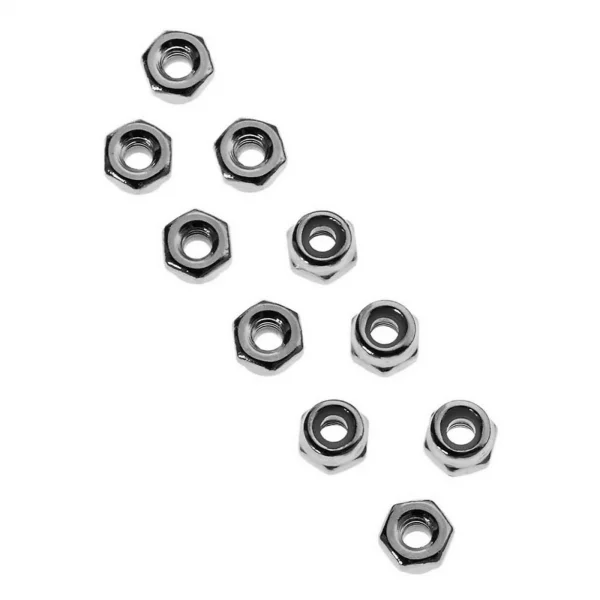 Axial M2.5 Nylon Locking Hex Nut - Silver (10)