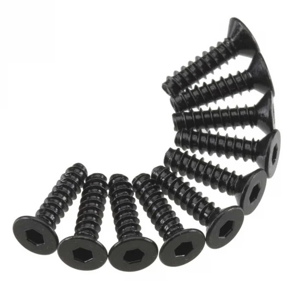 Axial M3x12mm Hex Socket Tapping Flat Head (Black) (10)