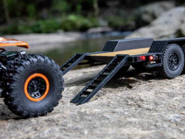 Axial SCX24 1:24 Flat Bed Vehicle Trailer with LED Taillights